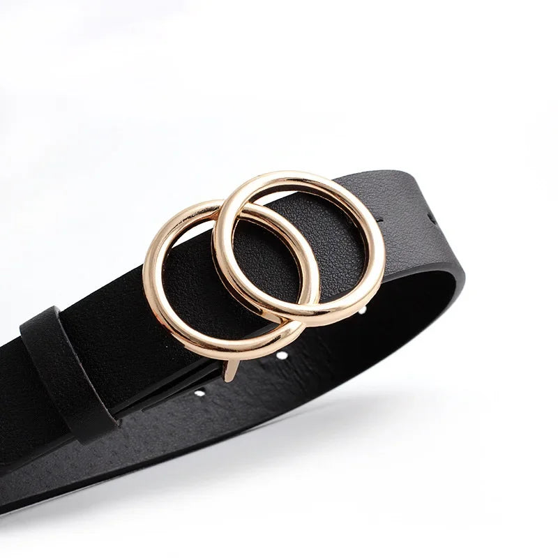 Double Loop Buckle Design Belt Casual Jeans Women Adjustable Belt-Belts-Arimonz-Arimonz