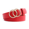 Double Loop Buckle Design Belt Casual Jeans Women Adjustable Belt-Belts-Arimonz-Red-105CM/41nches-Arimonz