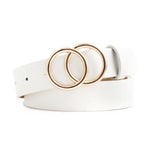 Double Loop Buckle Design Belt Casual Jeans Women Adjustable Belt-Belts-Arimonz-White-105CM/41nches-Arimonz