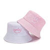 Double Sided Wide Brim Bucket Hat Graffiti Lettered Outdoor Unisex Cap-Bucket Hats-Arimonz-Smile-Pink White-22in-Arimonz