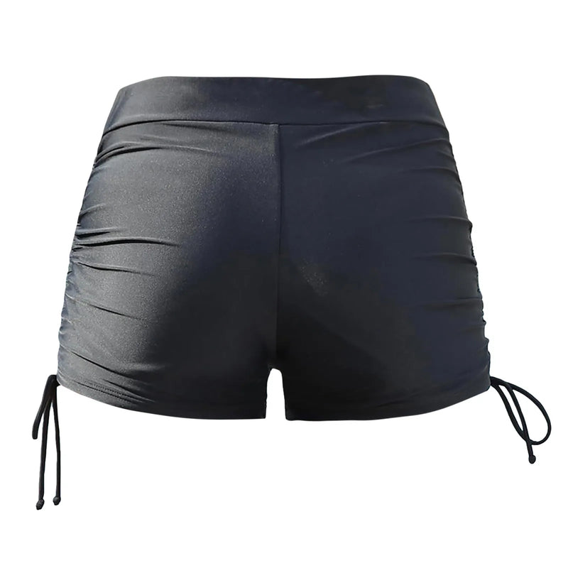 Drawstring Swim Briefs Beach Shorts Ruched Bottom High Cut Shorts-Shorts-Arimonz-Arimonz