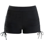Drawstring Swim Briefs Beach Shorts Ruched Bottom High Cut Shorts-Shorts-Arimonz-Black-S-Arimonz