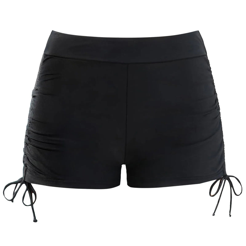 Drawstring Swim Briefs Beach Shorts Ruched Bottom High Cut Shorts-Shorts-Arimonz-Black-S-Arimonz