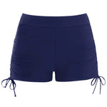 Drawstring Swim Briefs Beach Shorts Ruched Bottom High Cut Shorts-Shorts-Arimonz-Dark blue-S-Arimonz