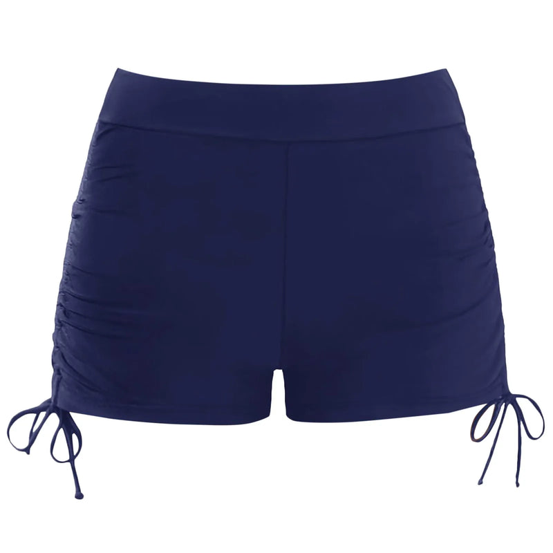 Drawstring Swim Briefs Beach Shorts Ruched Bottom High Cut Shorts-Shorts-Arimonz-Dark blue-S-Arimonz