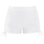 Drawstring Swim Briefs Beach Shorts Ruched Bottom High Cut Shorts-Shorts-Arimonz-White-S-Arimonz