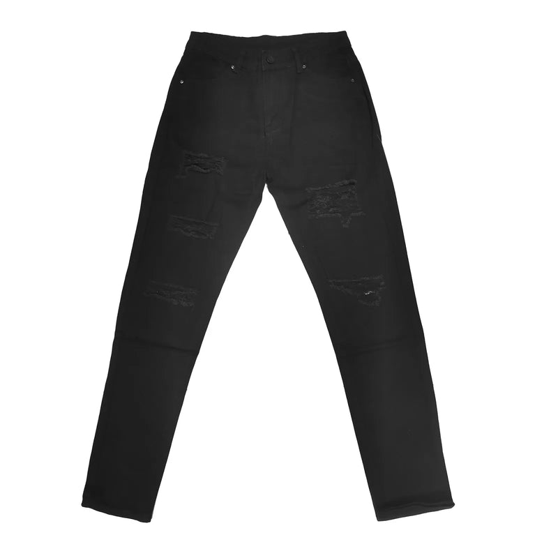 Elastic High-Waisted Ripped Denim Trousers Pencil Pants Jeans-Skinny Jeans-Arimonz-Arimonz