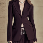 Elegant Classic Blazer And Wide Leg Trouser Two-Piece Pant Suit Set-Wear To Work Sets-Arimonz-Arimonz