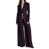 Elegant Classic Blazer And Wide Leg Trouser Two-Piece Pant Suit Set-Wear To Work Sets-Arimonz-Arimonz
