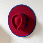 Elegant Fascinator Bow Tie Fedora Hat Wide Brim Jazz Party Women Hat-Hats-Arimonz-Burgundy-56-58CM/22"-Arimonz