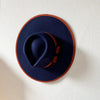Elegant Fascinator Bow Tie Fedora Hat Wide Brim Jazz Party Women Hat-Hats-Arimonz-Navy-56-58CM/22"-Arimonz