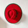 Elegant Fascinator Bow Tie Fedora Hat Wide Brim Jazz Party Women Hat-Hats-Arimonz-Red-56-58CM/22"-Arimonz