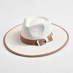 Elegant Fascinator Bow Tie Fedora Hat Wide Brim Jazz Party Women Hat-Hats-Arimonz-Arimonz