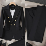 Elegant Fashionable Western Style High-End Business Attire Office Wear-Wear To Work Sets-Arimonz-Black Coat + pants set-XL-Arimonz