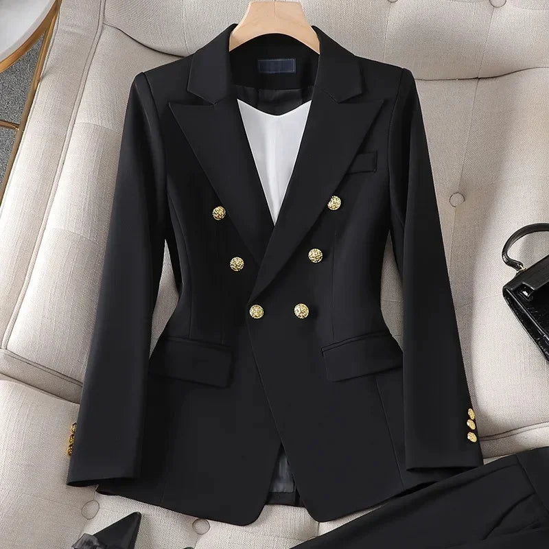 Elegant Fashionable Western Style High-End Business Attire Office Wear-Wear To Work Sets-Arimonz-Black one-piece coat-S-Arimonz