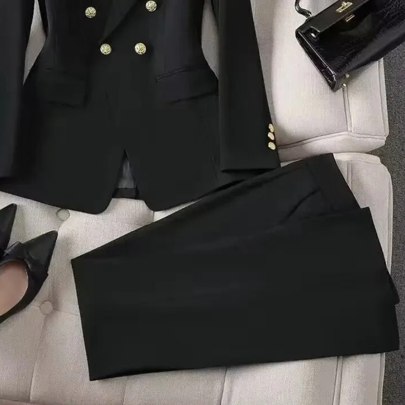 Elegant Fashionable Western Style High-End Business Attire Office Wear-Wear To Work Sets-Arimonz-Black one-piece pants-S-Arimonz