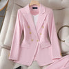 Elegant Fashionable Western Style High-End Business Attire Office Wear-Wear To Work Sets-Arimonz-Pink one-piece coat-S-Arimonz