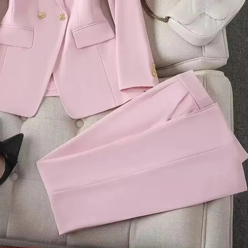 Elegant Fashionable Western Style High-End Business Attire Office Wear-Wear To Work Sets-Arimonz-Pink one-piece pants-S-Arimonz