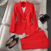 Elegant Fashionable Western Style High-End Business Attire Office Wear-Wear To Work Sets-Arimonz-Red Coat + pants set-S-Arimonz