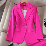 Elegant Fashionable Western Style High-End Business Attire Office Wear-Wear To Work Sets-Arimonz-Rose red one-piece coat-S-Arimonz