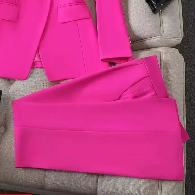 Elegant Fashionable Western Style High-End Business Attire Office Wear-Wear To Work Sets-Arimonz-Rose red one-piece pants-S-Arimonz