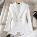 Elegant Fashionable Western Style High-End Business Attire Office Wear-Wear To Work Sets-Arimonz-White one-piece coat-S-Arimonz