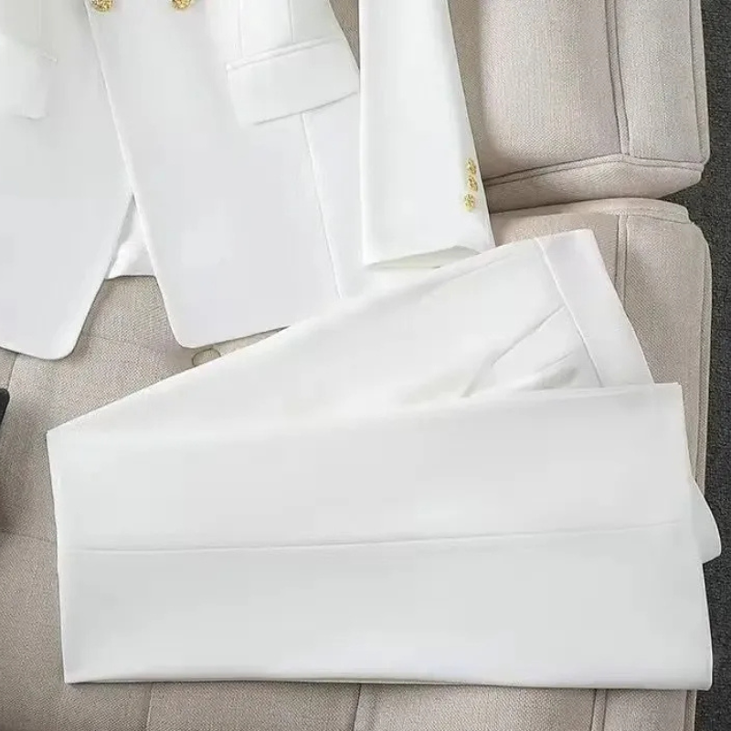 Elegant Fashionable Western Style High-End Business Attire Office Wear-Wear To Work Sets-Arimonz-White one-piece pants-S-Arimonz