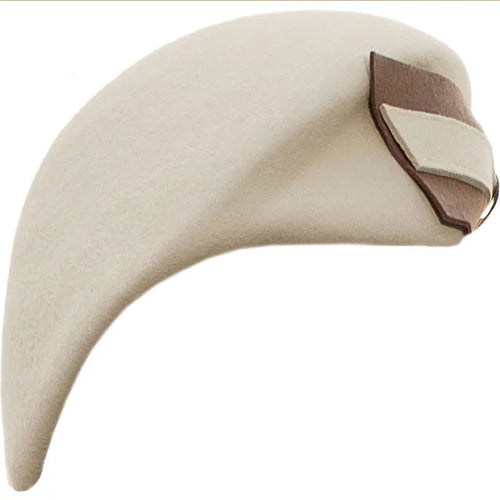 Elegant Fedora with Bow Pillbox Hat Vintage Wool French Beret-Hats-Arimonz-Arimonz