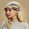 Elegant Fedora with Bow Pillbox Hat Vintage Wool French Beret-Hats-Arimonz-Arimonz