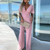 Elegant High Waist Romper V Neck Solid Color Wide Leg Pants Jumpsuit-Casual Jumpsuits & Rompers-Arimonz-Arimonz