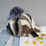 Elegant Natural Mink Fur Handmade Stylish Warm Baseball Cap-Women's Caps-Arimonz-Arimonz