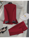 Elegant Office Lady Work Outfit Blazer and Trousers Solid Color Set-Wear To Work Sets-Arimonz-Arimonz