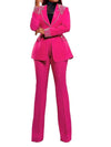 Elegant Pearl Blazer Coat and Straight Pants Matching Set for Women-Wear To Work Sets-Arimonz-Arimonz