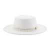 Elegant Solid Band Fashion Flat Dome Fedora Felt Hat Luxury Jazz Cap-Hats-Arimonz-Arimonz