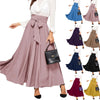 Elegant Temperament High Waist Front Bow Tie Pleated A Line Skirt-Skirts-Arimonz-Arimonz