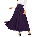 Elegant Temperament High Waist Front Bow Tie Pleated A Line Skirt-Skirts-Arimonz-Arimonz