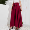Elegant Temperament High Waist Front Bow Tie Pleated A Line Skirt-Skirts-Arimonz-Arimonz