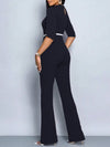 Elegant Temperament Solid Color Top and Wide Leg Pants Set with Belt-Wear To Work Sets-Arimonz-Arimonz