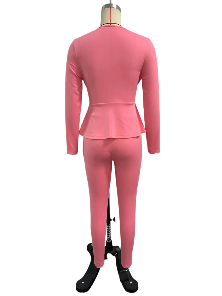 Elegant V-neck Bandage Top and Pencil Pants Outfit Suit 2 Piece Set-Wear To Work Sets-Arimonz-Arimonz