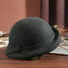 Elegant Vintage Wool Fedora Winter Women Cap Floppy Warped Edge Beret-Hats-Arimonz-Black-22in (56 to 58cm)-Arimonz