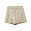 Embroidered Shorts Women Summer High Waist Modern Women Shorts-Shorts-Arimonz-Arimonz