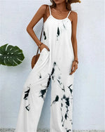 Ladies Digital Printing Gradient Sleeveless Casual Baggy Jumpsuit