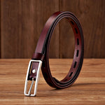 Genuine Leather Knot Thin Belt Cowskin Strap with Pin Buckle Belt