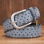 Women Belt Hollow Out Rivet All-match Fashion Belts Women Wide Belt