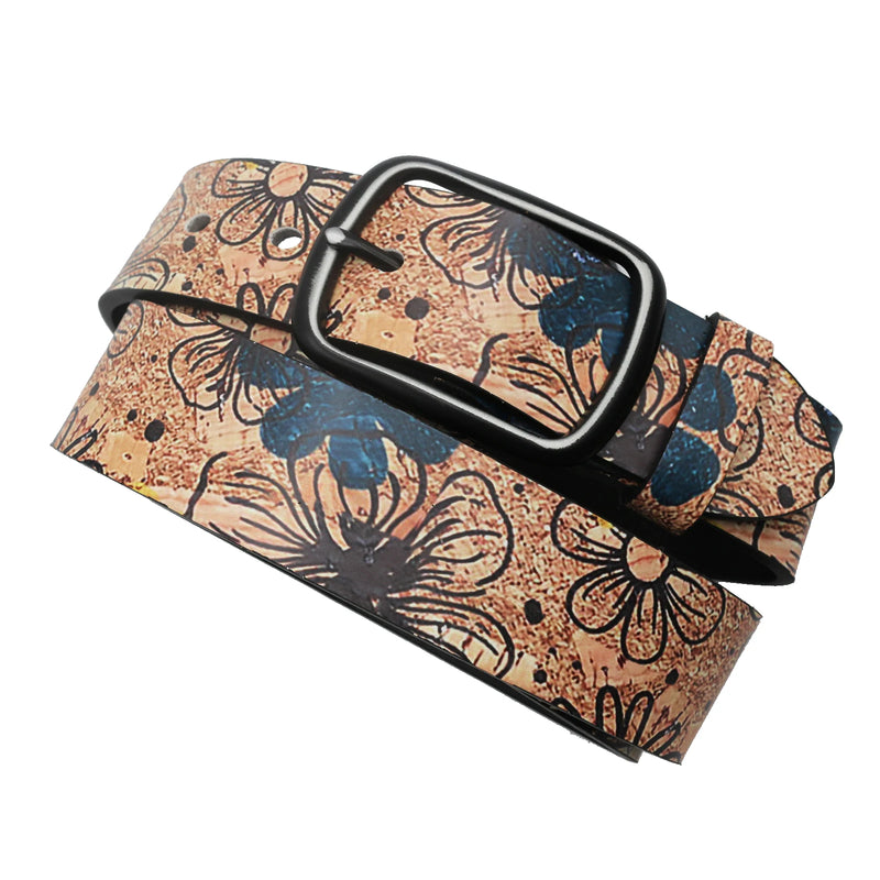 Fashion Belt with Black Pin Buckle Denim Belt Flower Vintage Style-Women's Belts-Arimonz-Arimonz