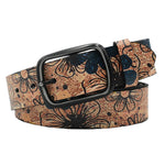 Fashion Belt with Black Pin Buckle Denim Belt Flower Vintage Style-Women's Belts-Arimonz-Arimonz