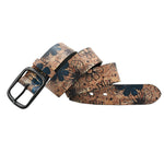 Fashion Belt with Black Pin Buckle Denim Belt Flower Vintage Style-Women's Belts-Arimonz-Light Brown-105CM/41.3"-Arimonz