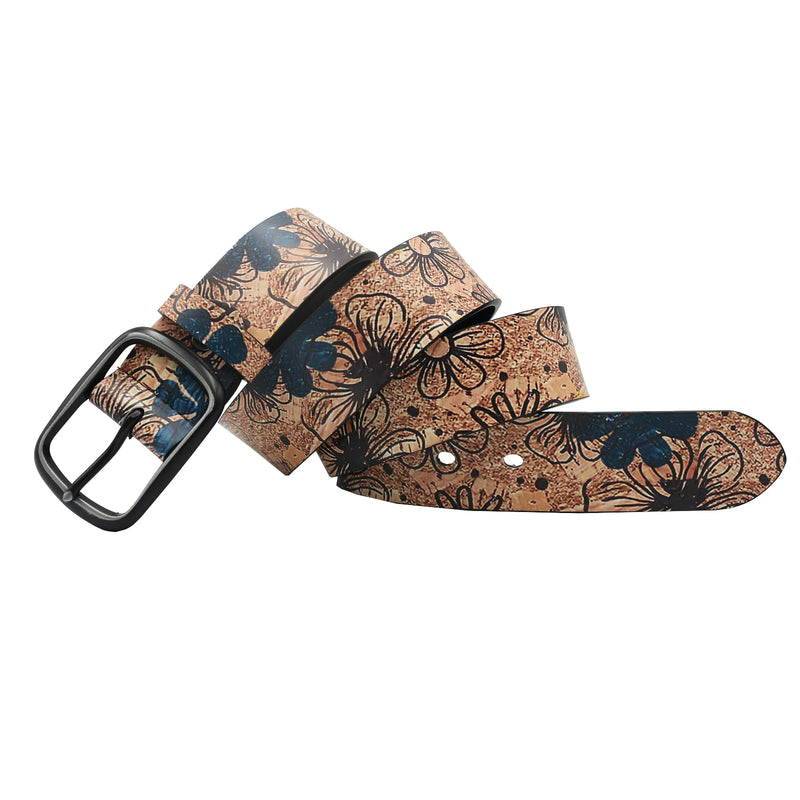 Fashion Belt with Black Pin Buckle Denim Belt Flower Vintage Style-Women's Belts-Arimonz-Light Brown-105CM/41.3"-Arimonz