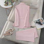 Fashion Belted Blazer Suit Pant Set Work to Wear Trouser Set Outfit-Arimonz-Arimonz