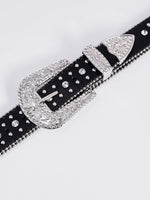 Fashion Dazzling Rhinestone Western Cowgirl Bling Studded Design Belt-Belts-Arimonz-Arimonz